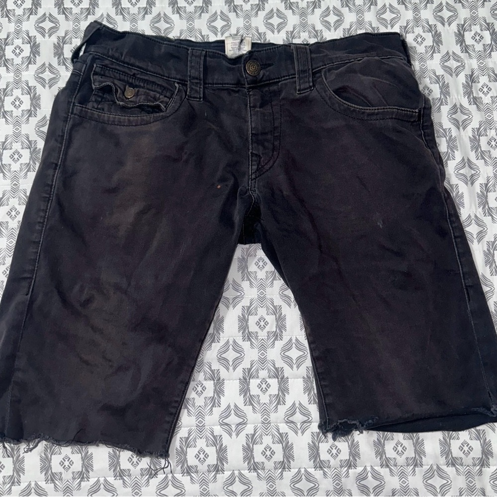 True Religion Ricky Flap‎ Shorts Mens 31x12 Black CUT#t1092
